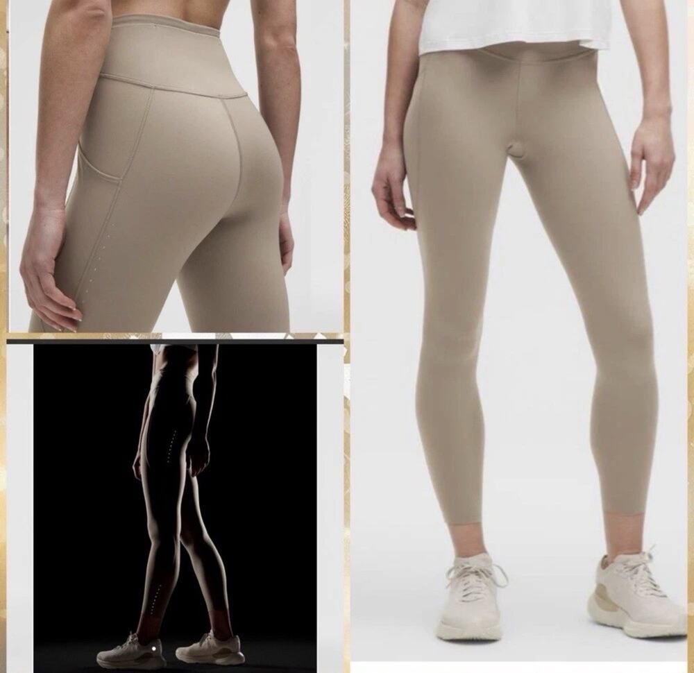 Lululemon Fast and Free High-Rise Tight 25" Warm Ash Grey Size 12 - Never Worn